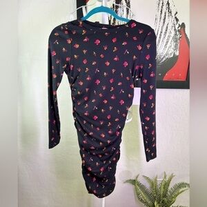 Floral Abound Body Con Long Sleeve Dress size S-XS NWT